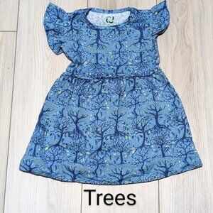 Toddler Girls Ruffle Sleeves Cotton Dress –Vibrant Block Print,NWOT, Cas…